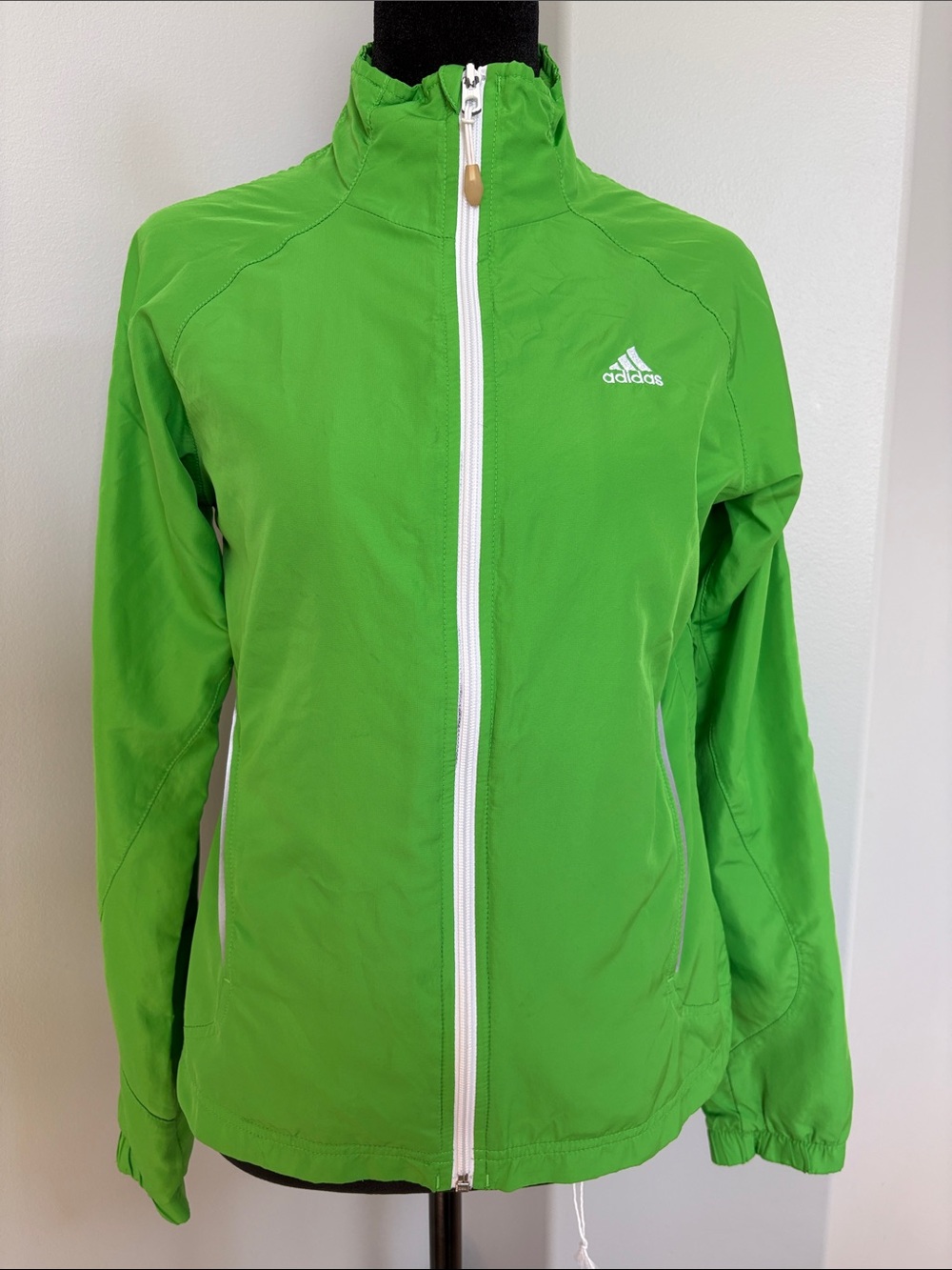 adidas Women's Lime Green Full-Zip Utility Jacket